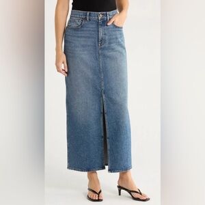 NWT Madewell Blue maxi Denim Skirt